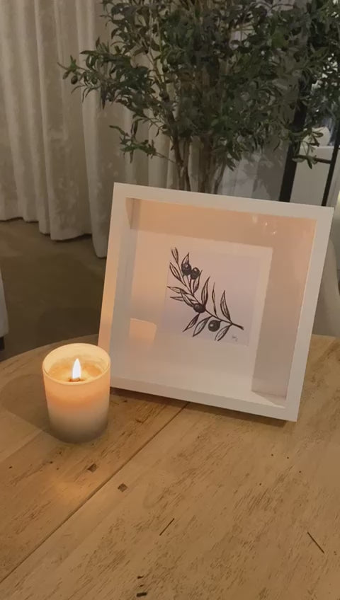 Support for Gaza framed olive drawing